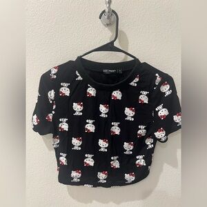 SHEIN Black Hello Kitty Crop Top
